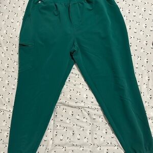 Figs Women's High Waisted Hunter Green Joggers